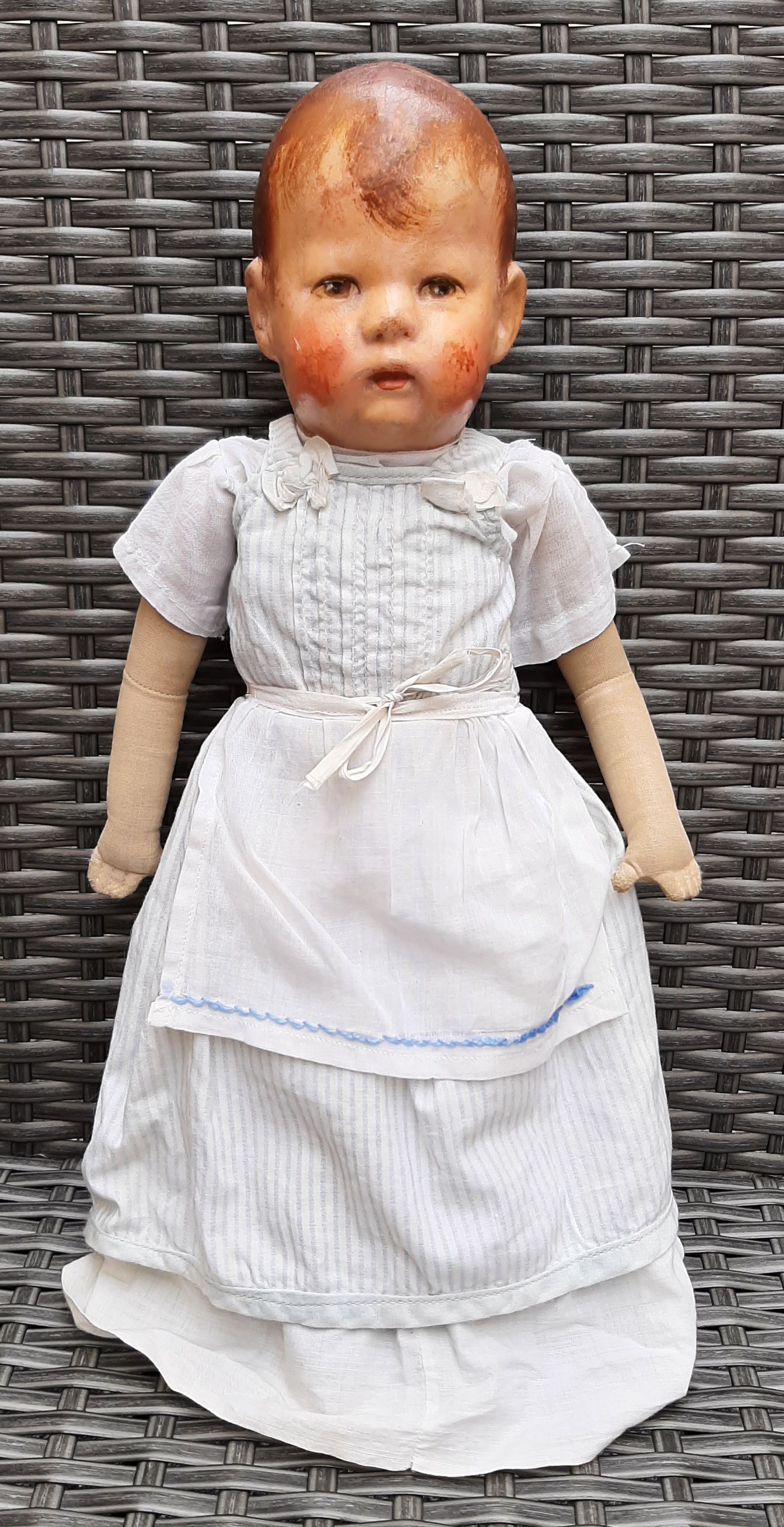 Puppenkleid paßt Käthe Kruse Puppe deutsches Kind Altes Blümchen 